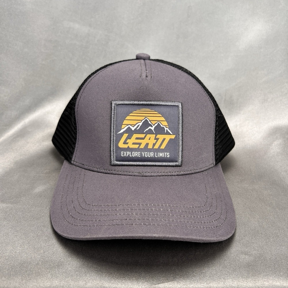 Leatt‎ Trucker Hat Explore Your Limits Gray Black Mesh Outdoor Moto Snapback Cap - Picture 3 of 11